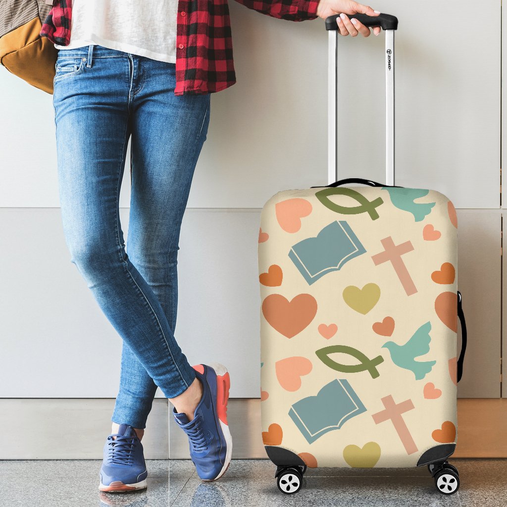 Christian Symbol Pattern Luggage Cover Protector