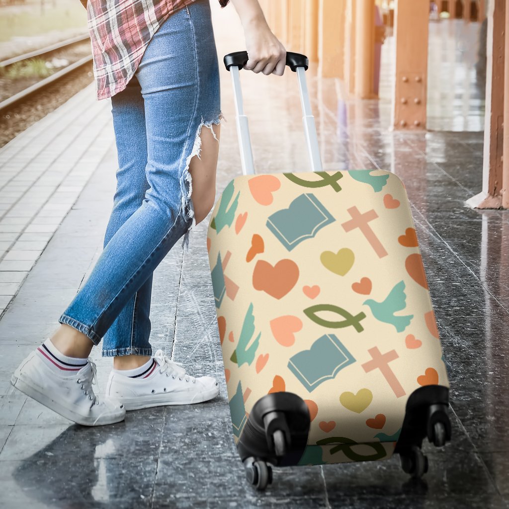 Christian Symbol Pattern Luggage Cover Protector