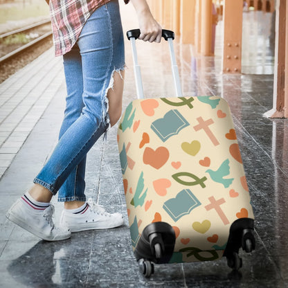 Christian Symbol Pattern Luggage Cover Protector