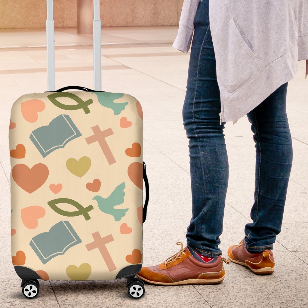 Christian Symbol Pattern Luggage Cover Protector