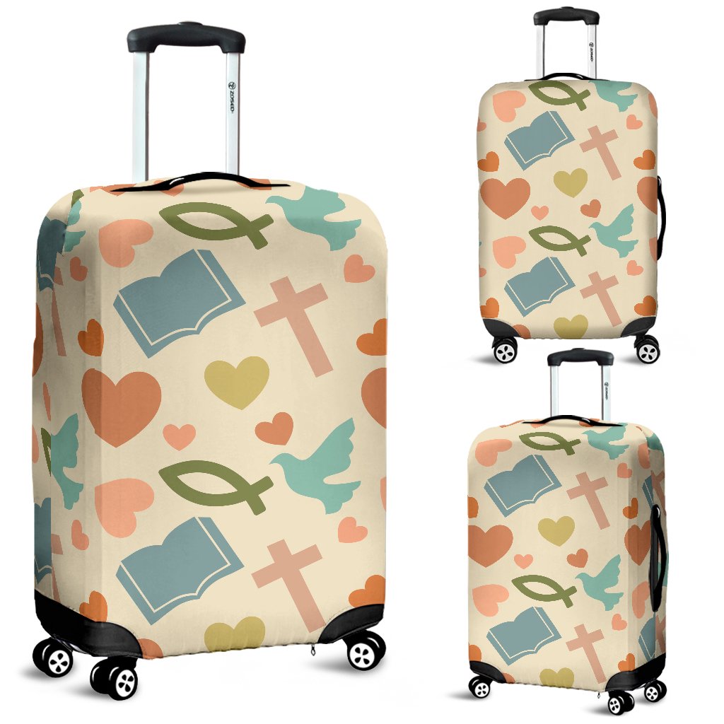 Christian Symbol Pattern Luggage Cover Protector