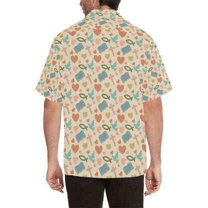 Christian Symbol Pattern Men Aloha Hawaiian Shirt