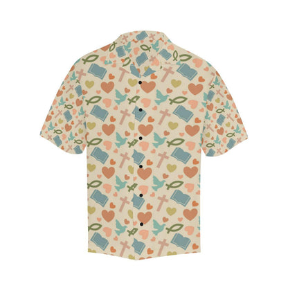 Christian Symbol Pattern Men Aloha Hawaiian Shirt