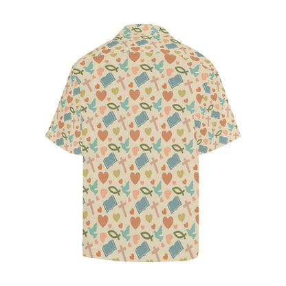 Christian Symbol Pattern Men Aloha Hawaiian Shirt