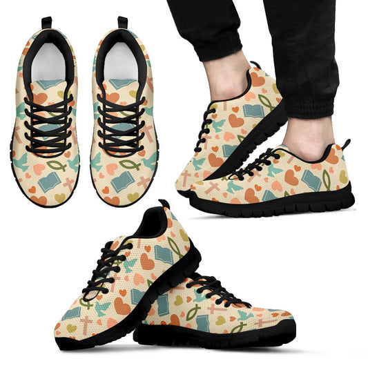 Christian Symbol Pattern Men Sneakers Shoes