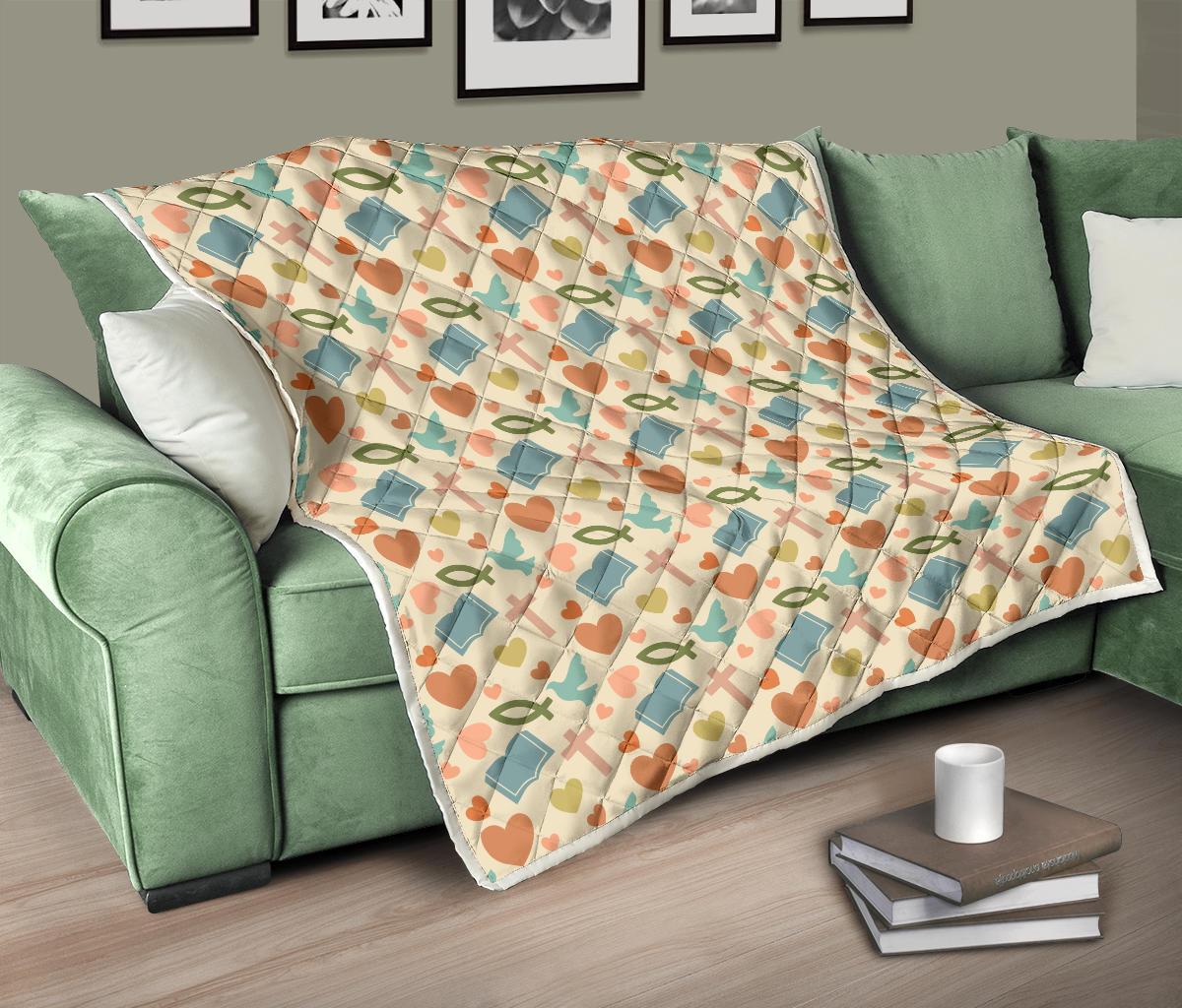 Christian Symbol Pattern Premium Quilt-JTAMIGO.COM