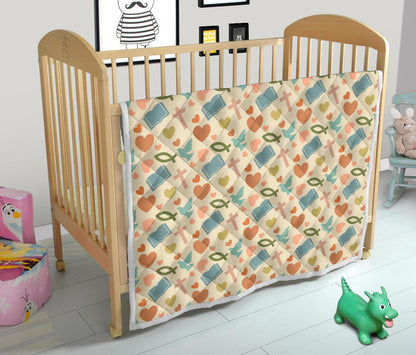 Christian Symbol Pattern Premium Quilt-JTAMIGO.COM