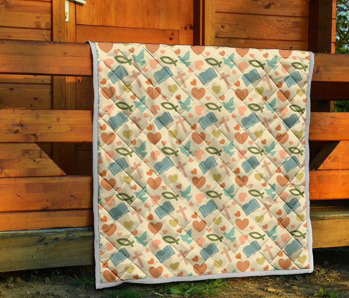Christian Symbol Pattern Premium Quilt-JTAMIGO.COM