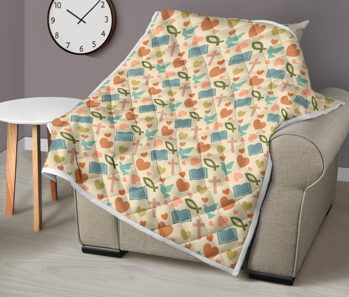 Christian Symbol Pattern Premium Quilt-JTAMIGO.COM