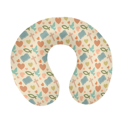 Christian Symbol Pattern U-Shaped Travel Neck Pillow-JTAMIGO.COM