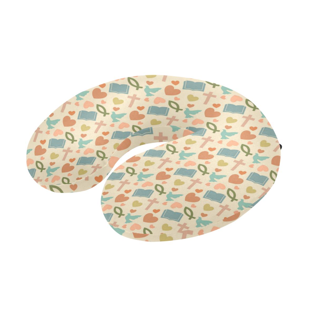 Christian Symbol Pattern U-Shaped Travel Neck Pillow-JTAMIGO.COM