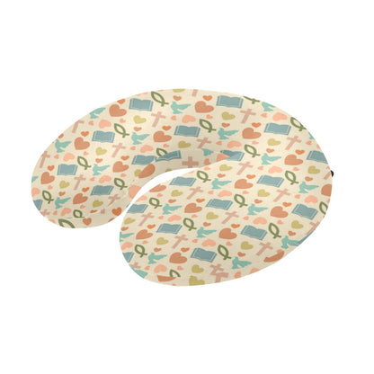 Christian Symbol Pattern U-Shaped Travel Neck Pillow-JTAMIGO.COM