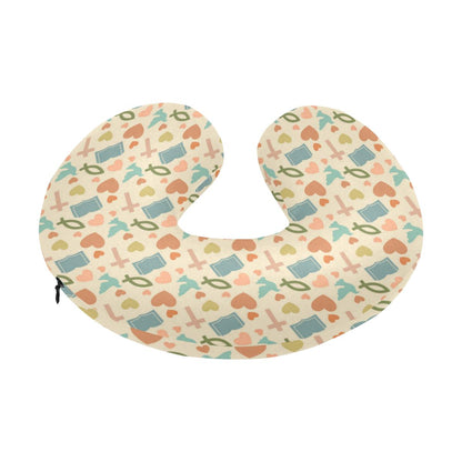 Christian Symbol Pattern U-Shaped Travel Neck Pillow-JTAMIGO.COM