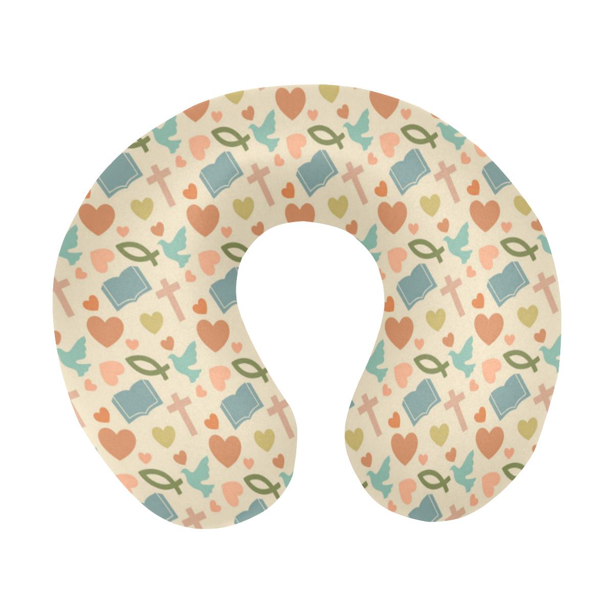 Christian Symbol Pattern U-Shaped Travel Neck Pillow-JTAMIGO.COM