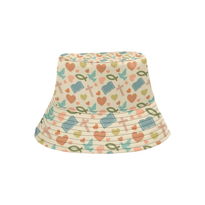 Christian Symbol Pattern Unisex Bucket Hat