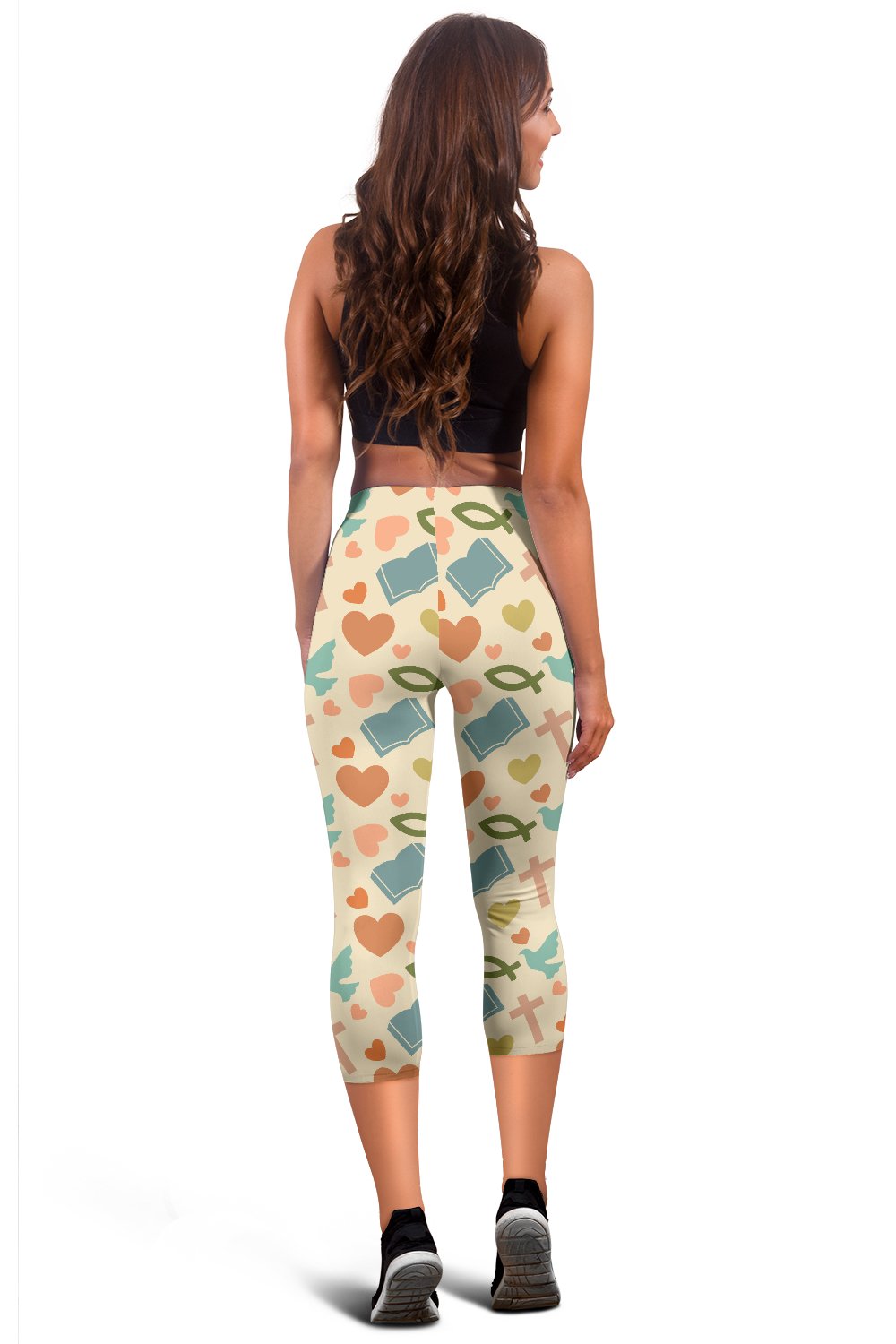 Christian Symbol Pattern Women Capris