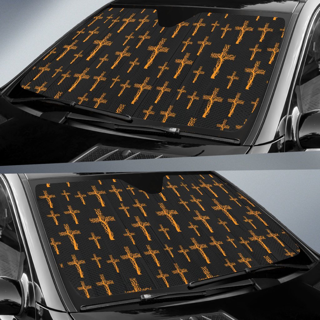 Christian Tree of Life Cross Design Car Sun Shade For Windshield