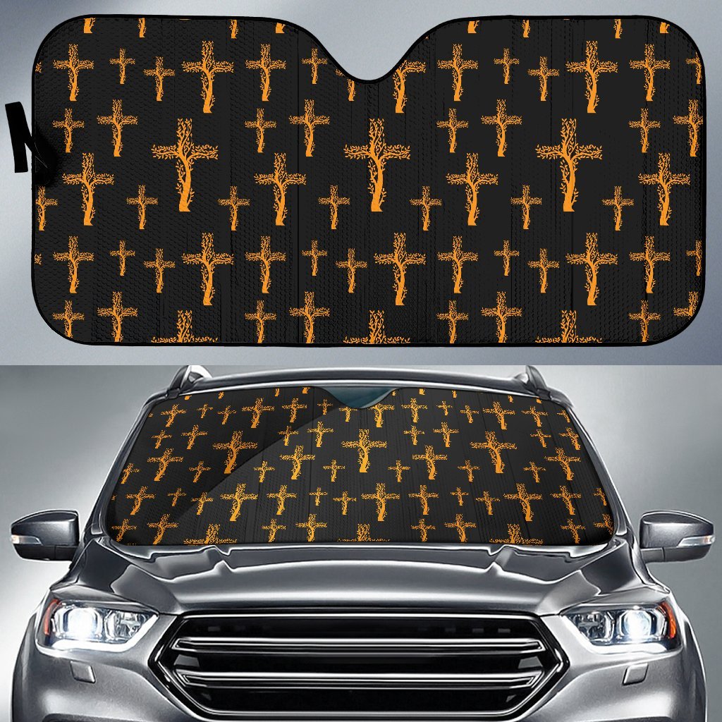 Christian Tree of Life Cross Design Car Sun Shade For Windshield