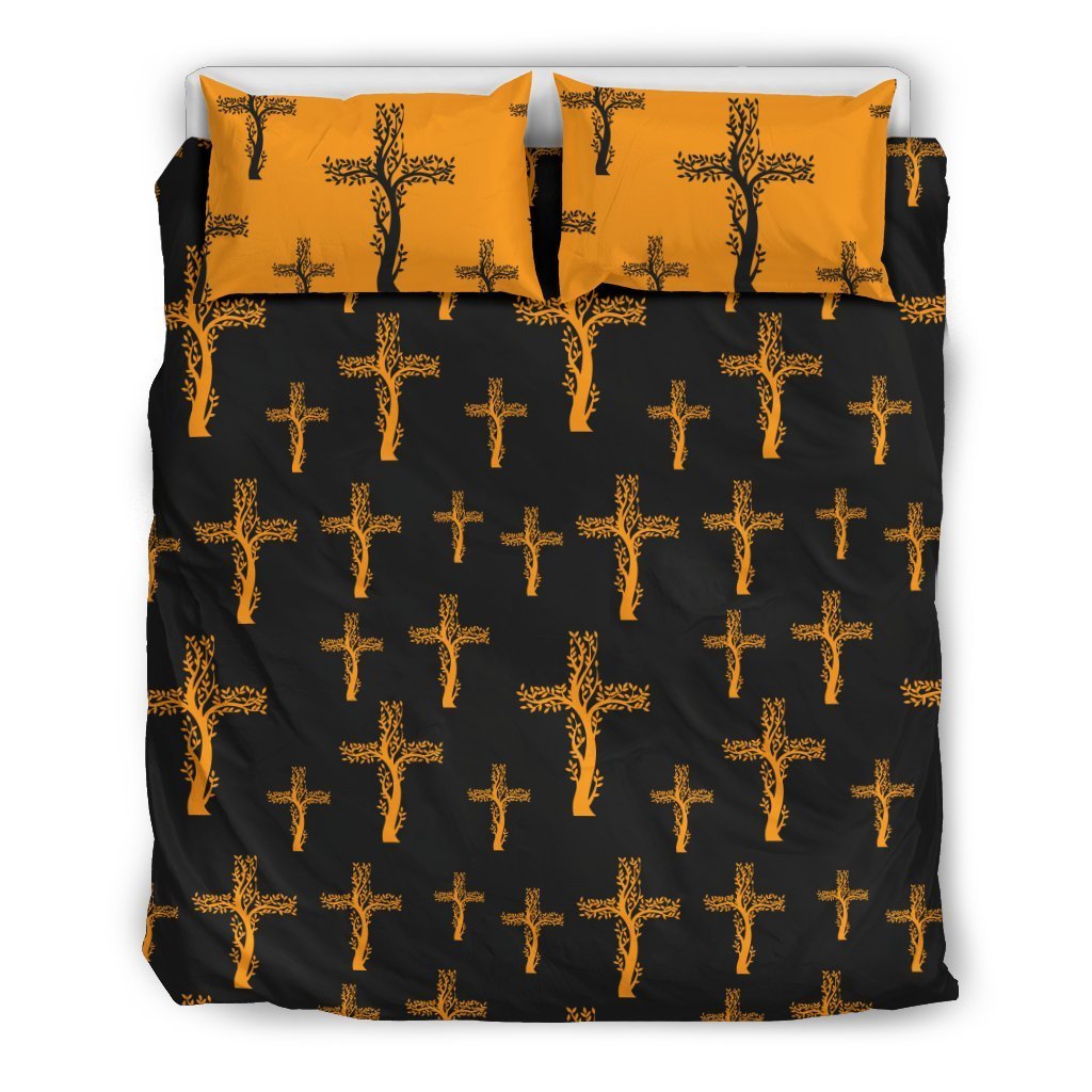 Christian Tree Of Life Cross Design Duvet Cover Bedding Set