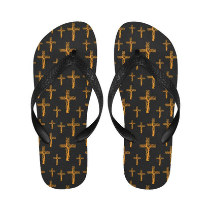 Christian Tree of Life Cross Design Flip Flops-JTAMIGO.COM