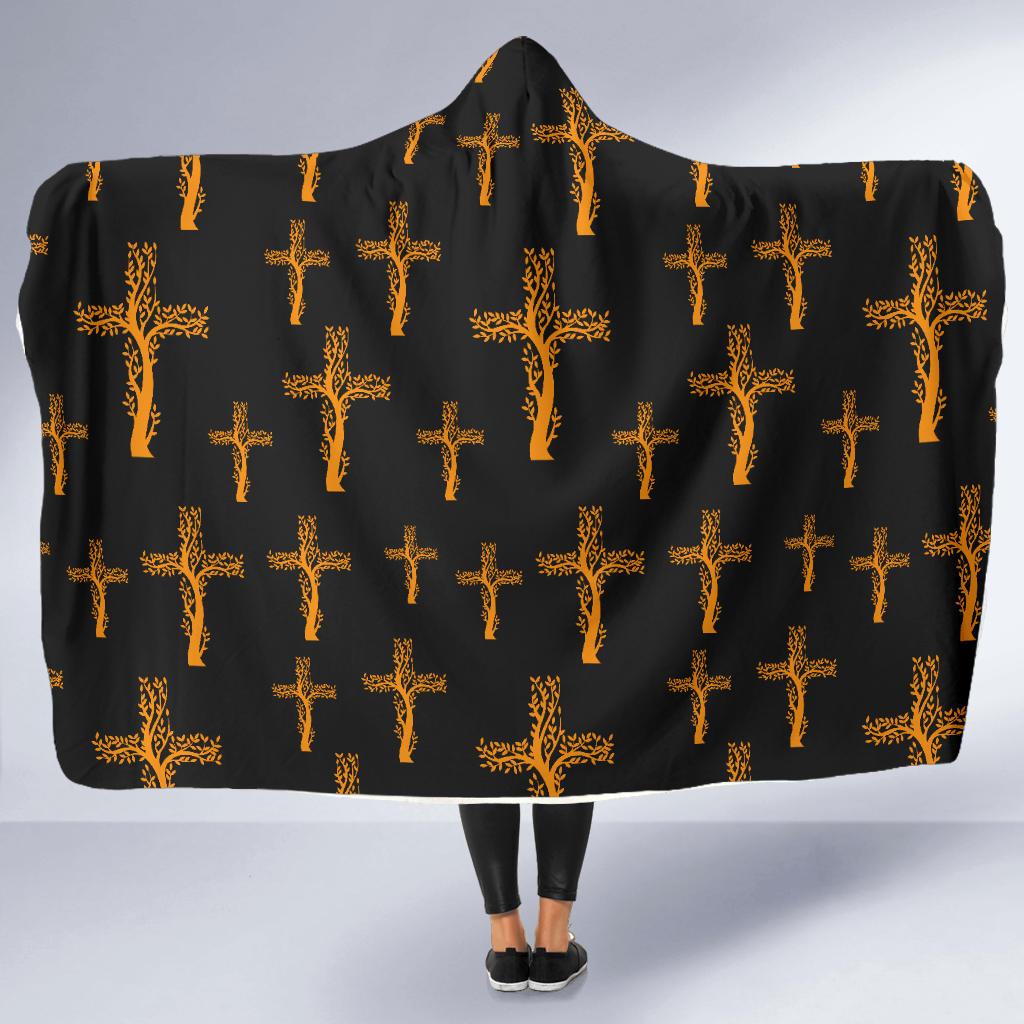Christian Tree of Life Cross Design Hooded Blanket-JTAMIGO.COM