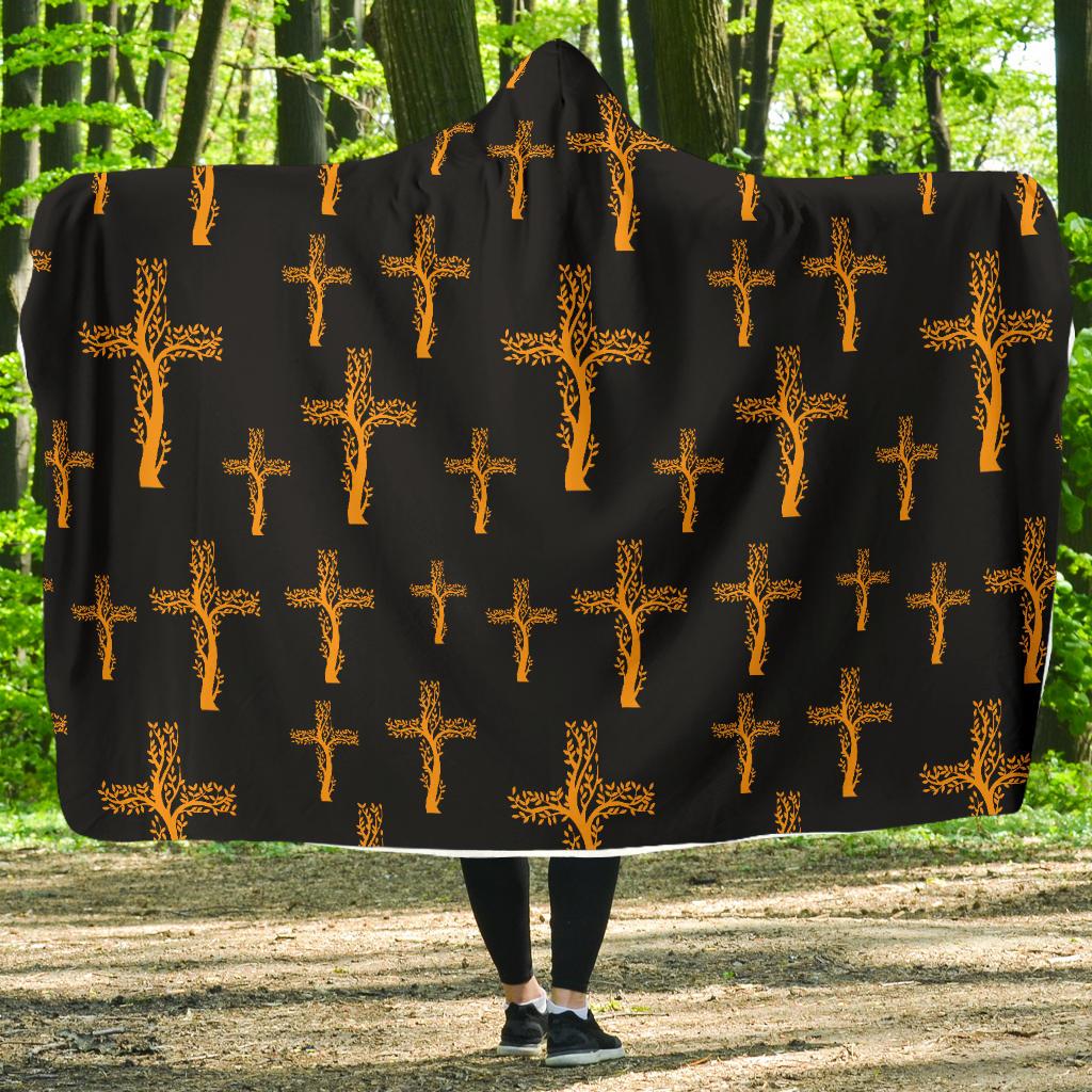 Christian Tree of Life Cross Design Hooded Blanket-JTAMIGO.COM