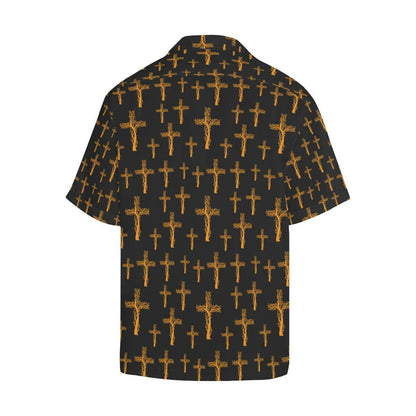 Christian Tree of Life Cross Design Men Aloha Hawaiian Shirt