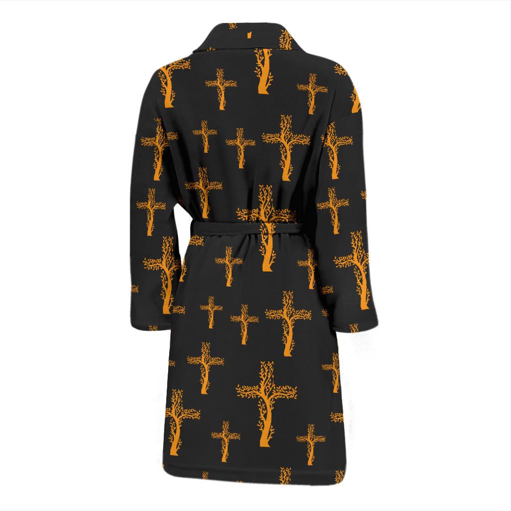Christian Tree of Life Cross Design Men Bath Robe-JTAMIGO.COM