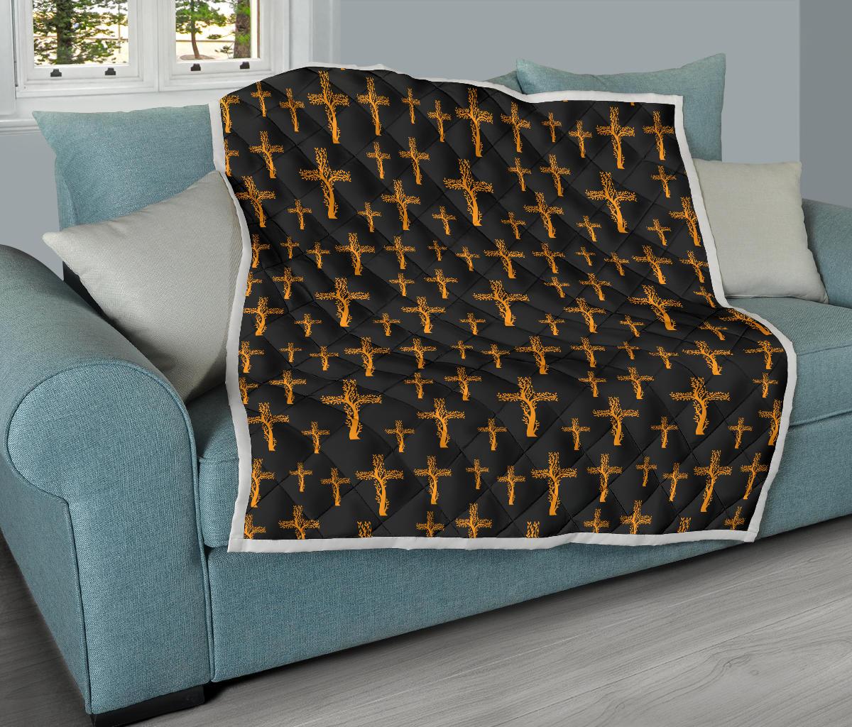 Christian Tree of Life Cross Design Premium Quilt-JTAMIGO.COM