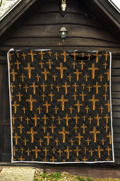 Christian Tree of Life Cross Design Premium Quilt-JTAMIGO.COM