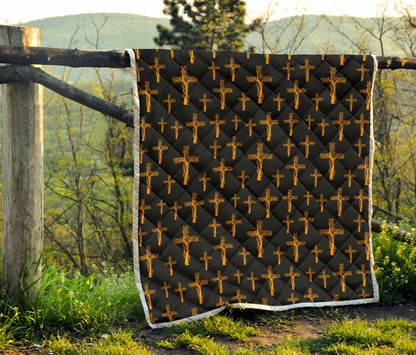 Christian Tree of Life Cross Design Premium Quilt-JTAMIGO.COM