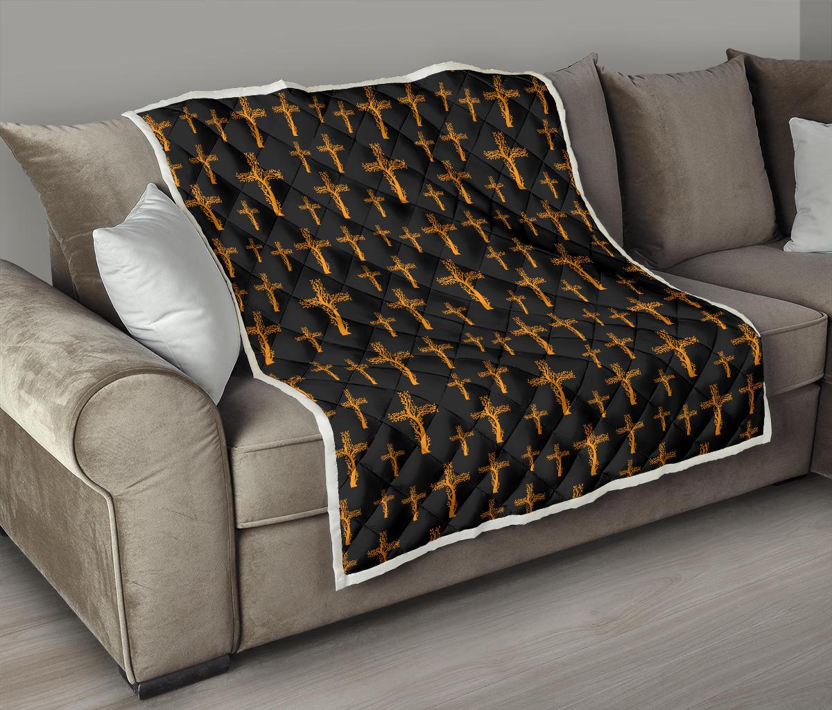Christian Tree of Life Cross Design Premium Quilt-JTAMIGO.COM