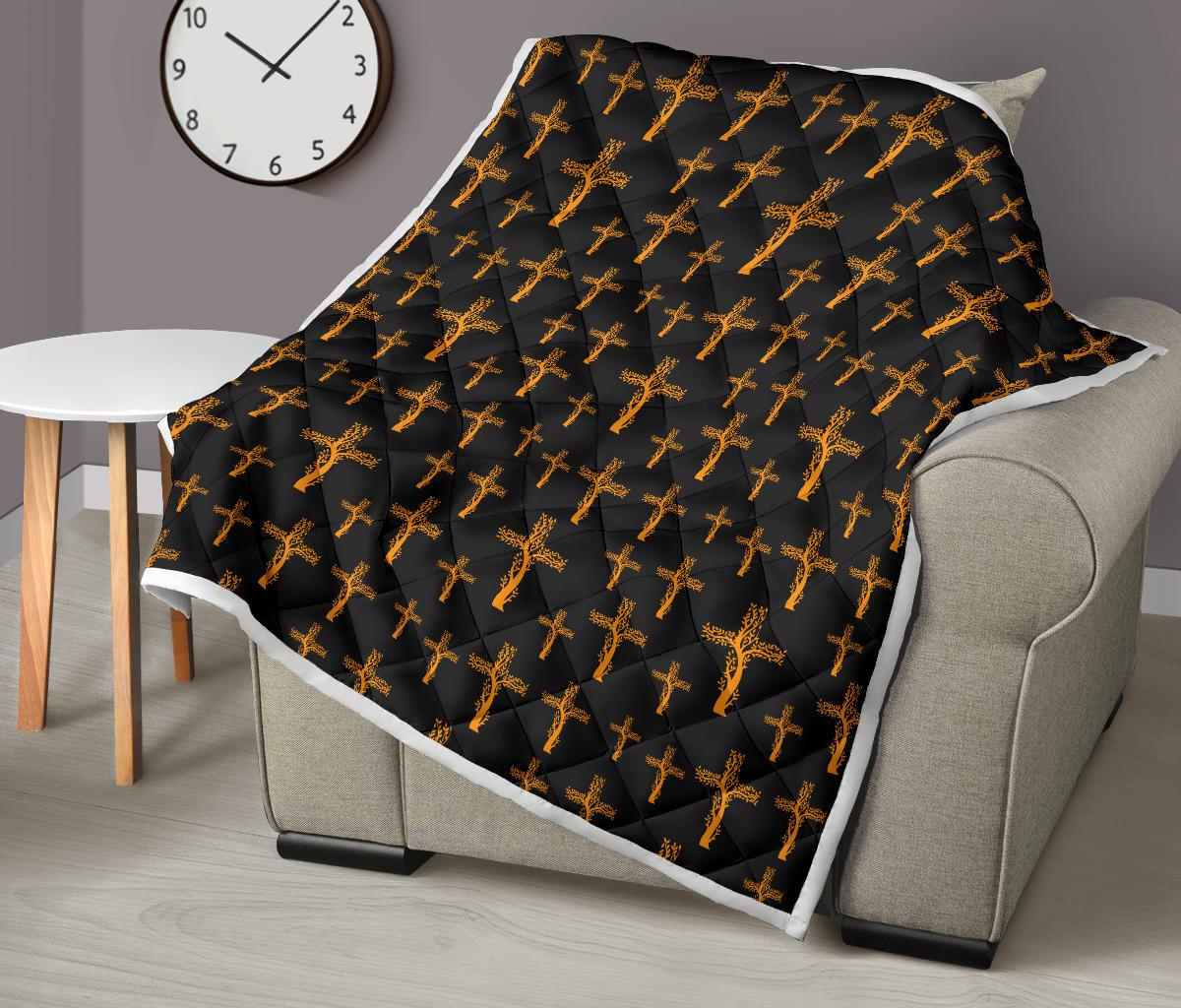 Christian Tree of Life Cross Design Premium Quilt-JTAMIGO.COM
