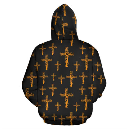 Christian Tree of Life Cross Design Pullover Hoodie