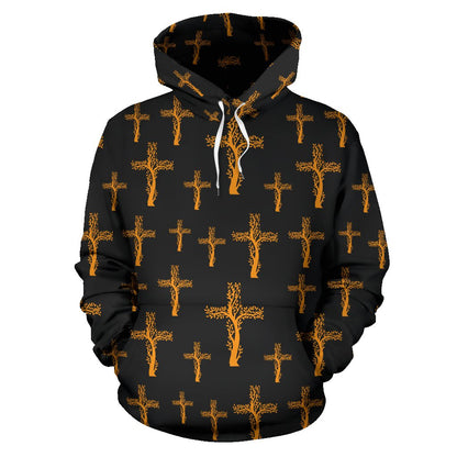 Christian Tree of Life Cross Design Pullover Hoodie