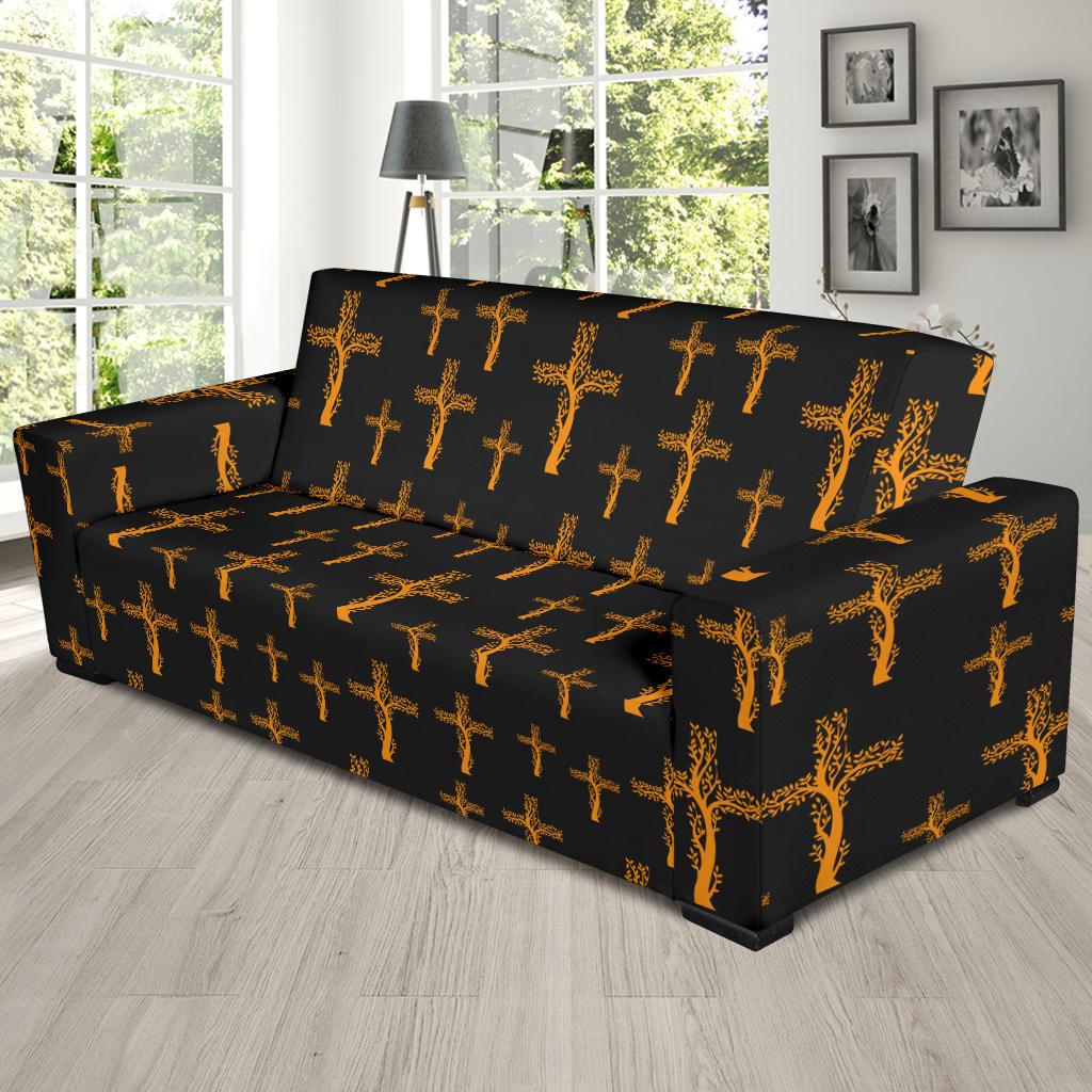 Christian Tree of Life Cross Design Sofa Slipcover-JTAMIGO.COM