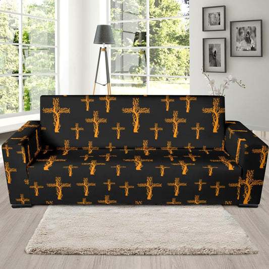 Christian Tree of Life Cross Design Sofa Slipcover-JTAMIGO.COM