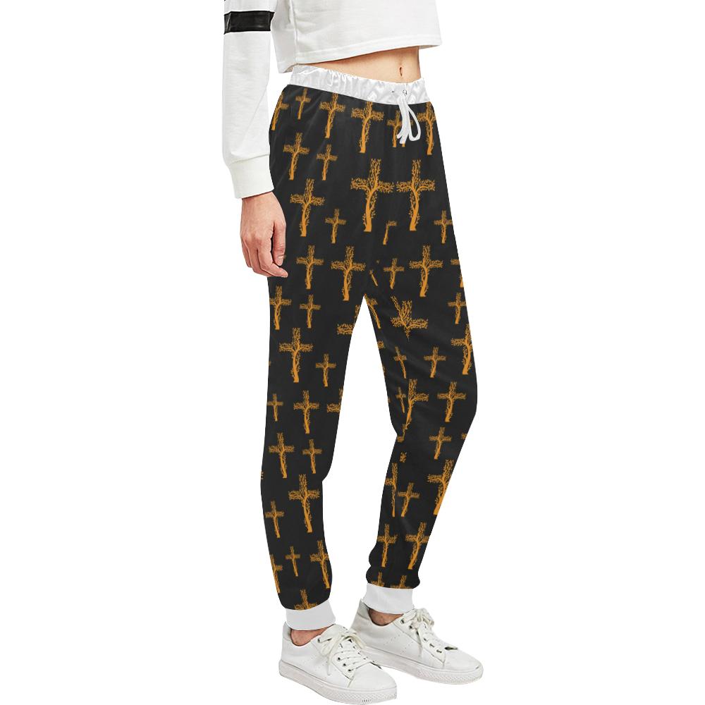 Christian Tree of Life Cross Design Unisex Casual Sweatpants (Model L11)-JTAMIGO.COM
