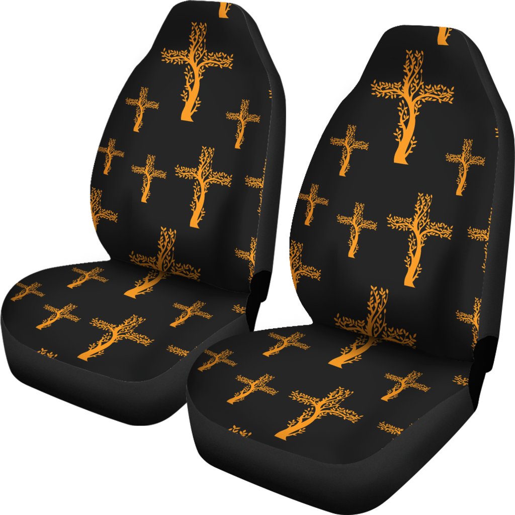 Christian Tree of Life Cross Design Universal Fit Car Seat Covers