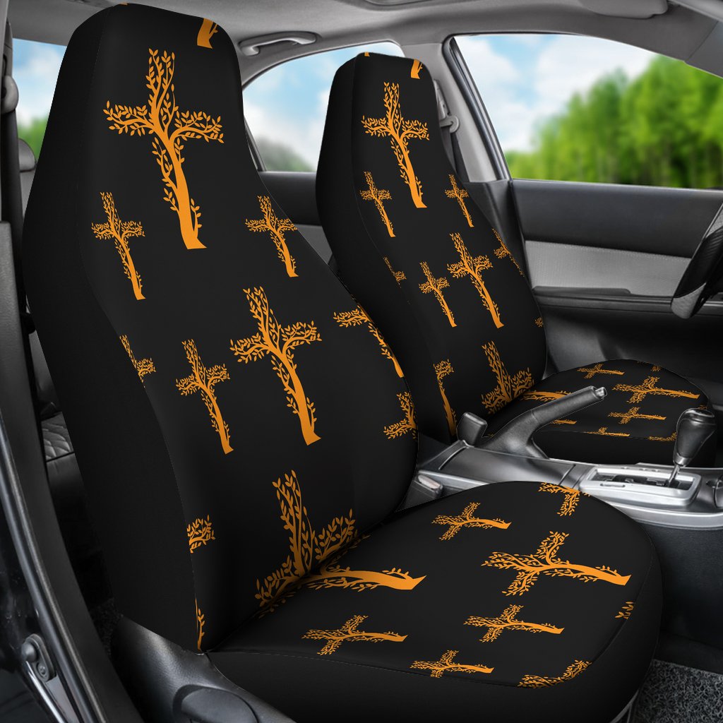 Christian Tree of Life Cross Design Universal Fit Car Seat Covers