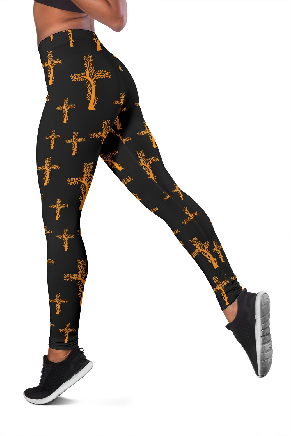 Christian Tree of Life Cross Design Women Leggings