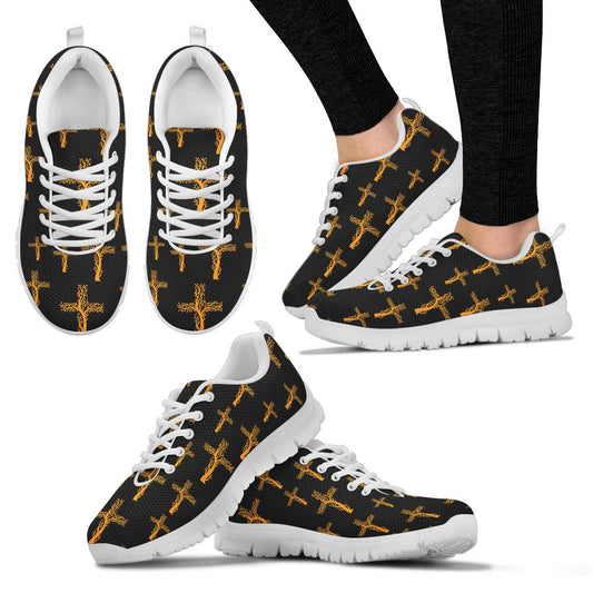 Christian Tree Of Life Cross Design Women Sneakers Shoes