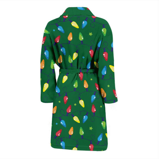 Christmas Light Pattern Print Design 02 Men Bathrobe-JORJUNE.COM