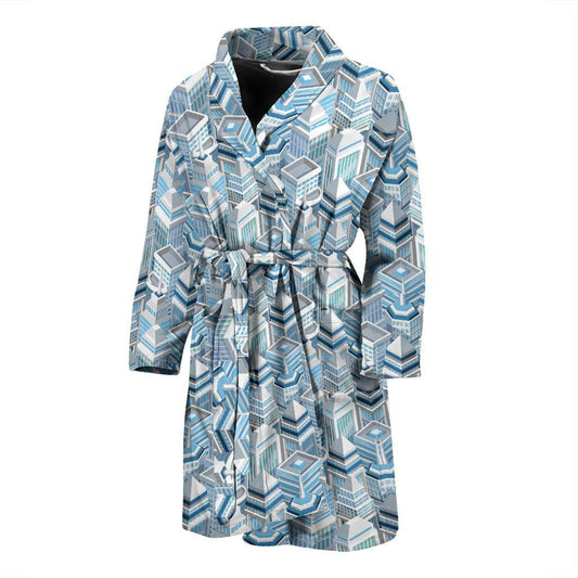 City Pattern Print Design 03 Men Bathrobe-JORJUNE.COM