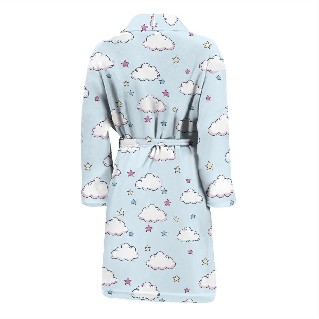 Cloud Pattern Print Design 01 Men Bathrobe-JORJUNE.COM