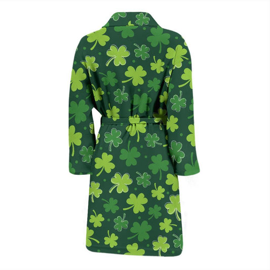 Clover Pattern Print Design 02 Men Bathrobe-JORJUNE.COM