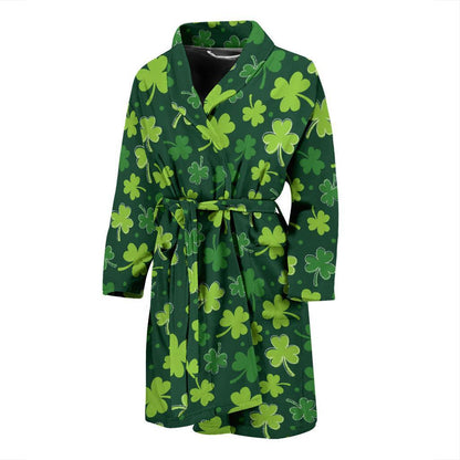 Clover Pattern Print Design 02 Men Bathrobe-JORJUNE.COM