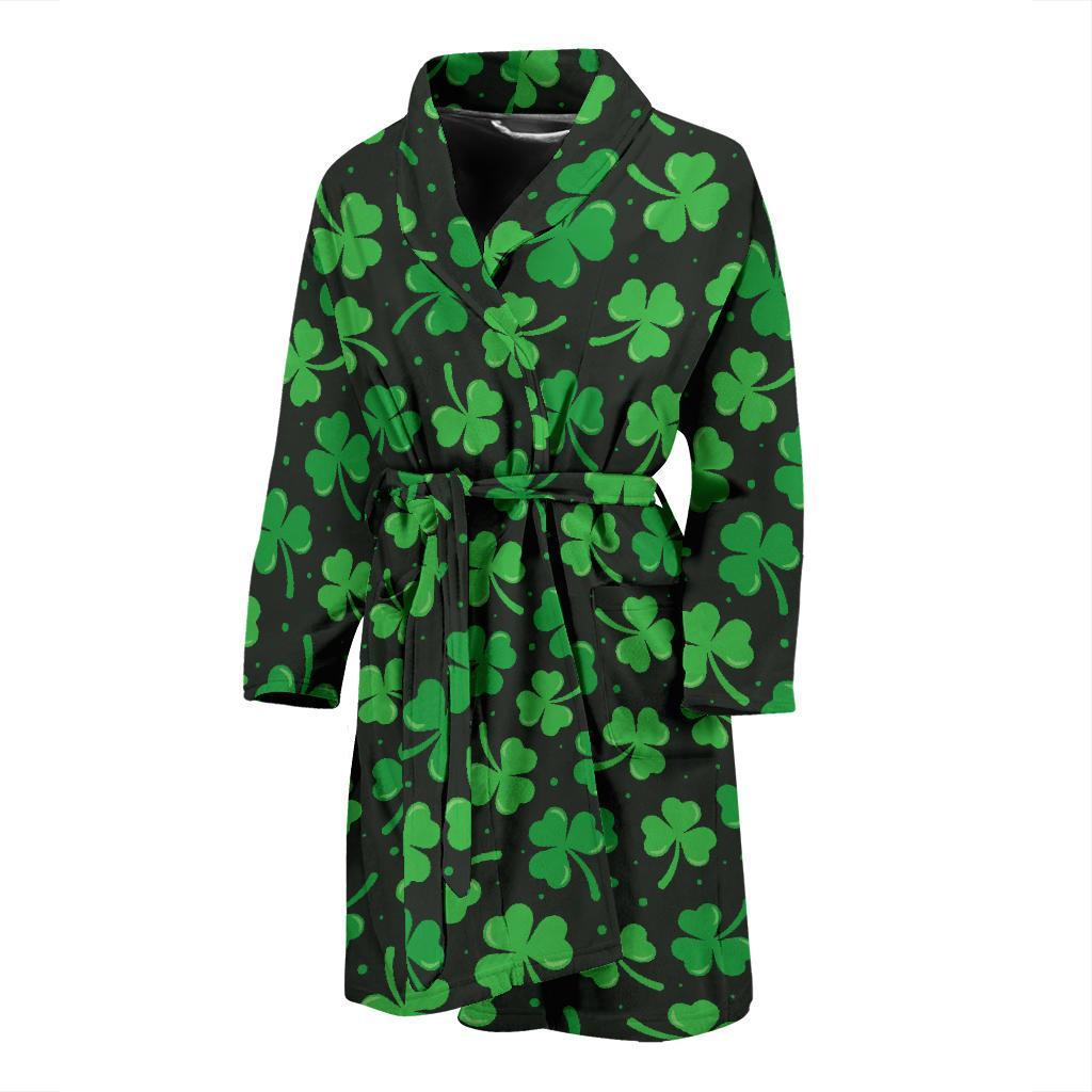 Clover Pattern Print Design 04 Men Bathrobe-JORJUNE.COM