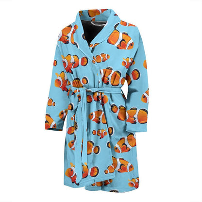Clownfish Pattern Print Design 01 Men Bathrobe-JORJUNE.COM