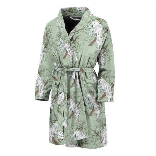 Cockatiel Pattern Print Design 01 Men Bathrobe-JORJUNE.COM